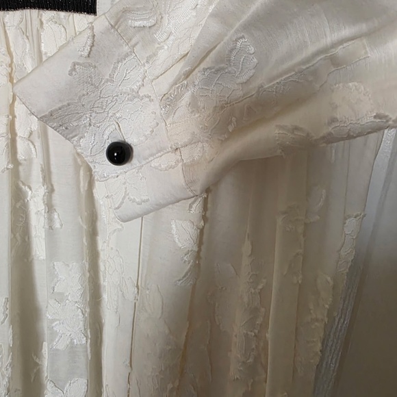 St John Collection XL Floral Shirtdress Fil Coupe Chalk NWT - Picture 14 of 15